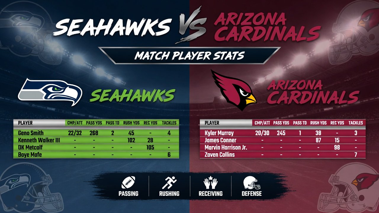 seahawks vs arizona cardinals match player stats